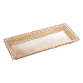Travessa de Cristal de Chumbo Pearl Âmbar - 30 cm - Ela Decora